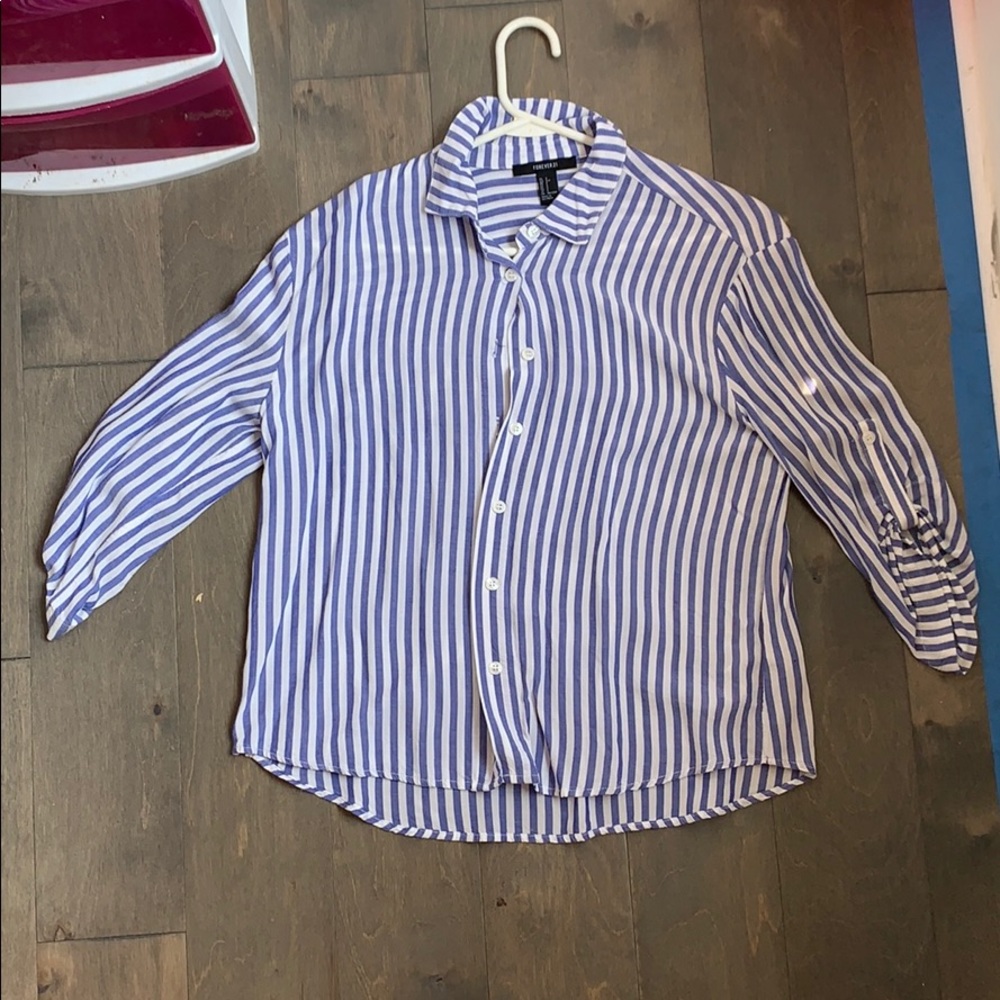 Stripped women’s button up blouse